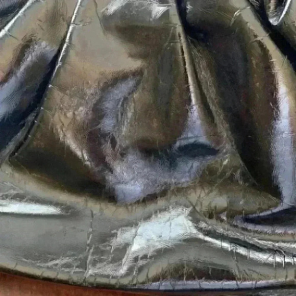 Vintage Black Patent Clutch Handbag Faux Leather Top Handle Bag Purse - Picture 11 of 12